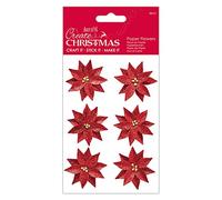 Create Christmas Flowers-Set of 6 Pieces, Red, One Size