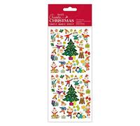 Create Christmas Foil Stickers, Festive Dancing, Multicoloured, Single Sheet, Christmas Stickers for Kids and Adults, Ideal Labels for Card Making, Craft, Kids Sticker Book and Scrapbook Stickers