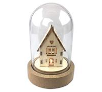 Create Christmas LED Light Cloche House, Home Decoration, Clear Display, Light Up Cloche, Decorative Plastic Terrarium, Dome Light Jar Globe, Christmas Gift