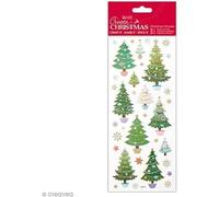 Create Christmas Luxury Stickers, Christmas Trees, Multicoloured, Christmas Stickers for Kids and Adults, Ideal Labels for Card Making and Craft, Kids Sticker Book and Scrapbook Stickers