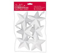 Create Christmas Make Your Own Polystyrene Decorations 10cm 6 Pieces Star, For Adult And Kids Christmas Craft Decoration, DIY Art