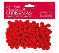 Create Christmas Mini Pom Poms 120 Pieces Green, Art, Craft Supplies, Christmas Decoration, Small Tiny Coloured Fluffy Ball
