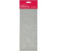 Create Christmas Outline Stickers, Baubles & Angels, Silver, Single Sheet, Ideal Labels for Card Making, Craft Projects and Scrapbook Stickers