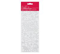 Create Christmas Outline Stickers, Reindeer, Silver, Single Sheet, Christmas Stickers for Kids and Adults, Ideal Labels for Card Making, Craft Projects and Scrapbook Stickers