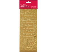 Create Christmas Outline Stickers Traditional Christmas Verses, Gold, Single Sheet, Christmas Stickers for Kids and Adults, Ideal Labels for Card Making, Craft Projects and Scrapbook Stickers