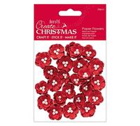 Create Christmas Paper Flowers-Set of 24 Pieces, Red, One Size