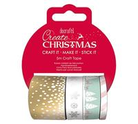 Create Christmas Pastel Craft Tape Set 4x5m, Craft, Gift Wrapping Presents, Washi Tape, Decorative Tapes, Foil Masking Tape For Craft, Kids, Scrapbook, DIY, Gift Wrap