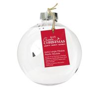 Create Christmas Plastic Clear Fillable Baubles 1 Piece, Extra Large 18.5cm, Craft, Decoration, Holidays, Tree Hanging, Seasonal Ornaments