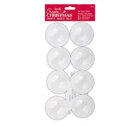 Create Christmas Plastic Clear Fillable Baubles 8 Pieces 7cm, Craft, Decoration, Holidays, Tree Hanging, Seasonal Ornaments