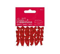 Create Christmas Small Mini Velvet Bows, 20 Pieces, Craft, Embellishment, Handmade Cards, Crafting Accessories, Mini Decorations, Festive Craft Making Supplies