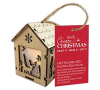 Create Christmas Wooden LED Shadow Box House, Winter Stag, Seasonal Craft Accessories, Decorative, Home, Cool Light, Room Decor, Hanging Ornaments