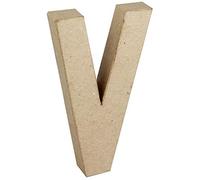 Create Crafts 26621 Creativ 20.5 cm 1-Piece Papier Mache Letter V, Beige