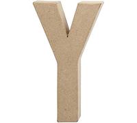 Create Crafts 26624 Creativ 20.5 cm 1-Piece Papier Mache Letter Y, Beige