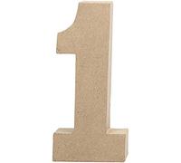 Create Crafts 26629 Creativ 20 cm 1-Piece Papier Mache Number 1, Beige