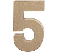 Create Crafts 26633 Creativ 20 cm 1-Piece Papier Mache Number 5