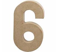 Create Crafts 26634 Creativ 20 cm 1-Piece Papier Mache Number 6, Beige