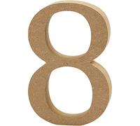 Create Crafts 56346 Creativ"8" MDF Number, Brown, 13 x 2 cm