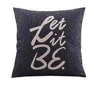 Create For-Life Cotton Linen Decorative Pillowcase Throw Pillow Cushion Cover Let it Be by the Beatles Square 18"