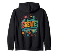 Create Graffiti Paint Splatter Zip Hoodie