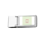 Create Icon Aries Art Deco Fashion Slim Money Clip Stainless Holder Pocket Wallet
