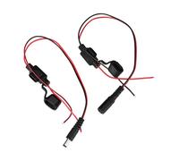 Create idea 1 Pair DC 5.5 x 2.1mm Headers Wires with Fuse Holder Male Female 20AWG 5A Suitable for DC Power Connection Repair 35cm