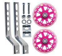 Create idea 1 Pair Pink LED Kids Bike Stabilisers Bicycle Training Wheels Heavy Duty Adjustable Bike Stabilizers Fit For 12 Inches Bike For Assisting Balance Included Components