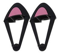 Create idea 1 Pair Silicone Cat Ears Over-Ear Headsets Cute Decoration Adjustable Straps Attachment Accessory for Video Live Gaming Headphones Black