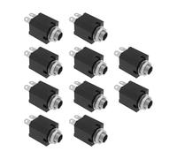 Create idea 10 x 6.35mm 3 Pin Audio Connectors Model PJ-612 Mono Open Connector Panel with Nut for Microphone and Amplifier