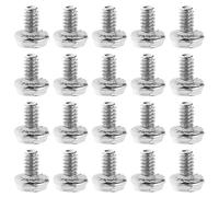 Create idea 100Pcs Toothed Hex 6/32 Screws Motherboard Mounting Screws 6/32 Hard Drive PC Case Screws Plated Steel Accessories for Computer Silver