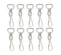 Create idea 10pcs 12mm Metal Swivel Snap Hooks D Ring Detachable Swivel Claw Clasp Gate Snap for Purse Making Keychain Bag Belts Straps Silver