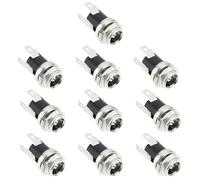 Create idea 10pcs 5.5mm x 2.5mm Female DC Power Socket 3Pin Chassis Mount Solder Connector for 12V CCTV PSU