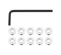 Create idea 10pcs 5mm Shaft Lock Collars T5 Lead Screw Lock Rings 3D Printer Stainless Steel Screw Fixing Ring with Hexagonal Wrench Silver