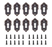 Create idea 10pcs Antique Key Lock Rosettes Bronze Decorative Keyhole Cover Lock Fittings with Screws for Vintage Wooden Box Jewellery Box Gift Box Wine Box 45x23mm