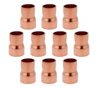 Create idea 10Pcs Copper Reducer Solder Connection 15mm to 12.7mm for Plumbing Reducing Straight Connector Pressure Fitting Pipe Tube Connector Adapter