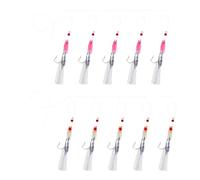 Create idea 10PCS Fishing Lures Luminous Fishing Hook Bass Cod Fishing Bait Feather Fishing Accessories for Mackerel Bass Polloc Cod Sea Fishing （5white+5Pink）