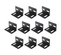 Create idea 10PCS L-Shape Corner Brackets Metal Right Angle Braces Furniture Hardware 2mm Thickness 4 Slotted Hole Adjustable Mounting Hole Load Bearing 80kg Black