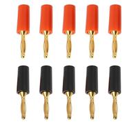Create idea 10Pcs Mini Banana Socket Plug 2mm Speaker Connector for Audio Black Red
