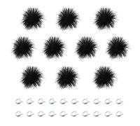 Create idea 10PCS Mini Microphone Furry Windscreen Camera Mic Wind Muff Microphone Wind Cover Wind Filter Windshield for Camera Microphone Outdoor Supplies Black