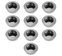 Create idea 10PCS Round Recessed Pull Handles Sliding Door Handle Hidden Drawer Pulls for Furniture Cupboard Wardrobe Cabinet Door Home Decoration Stainless Steel Silver
