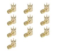 Create idea 10Pcs SMA PCB Female Connector 90 Degree Angle Gold-Plated RF Socket for PCB Mount DC-12GHz Frequency Range