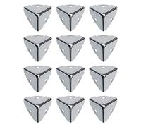 Create idea 12pcs 25X25X25mm Corner Brace Protectors Wrap Angle Edge Guard Cover Brackets Chrome for Wooden Trunk Box Chest Case Flightcase