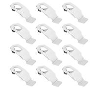Create idea 12PCS Photo Frame Clips Picture Hanger Fastener Artwork Back Plate Fixing Hardware Metal Spring Turn Clip Hanging Supplies Silver Tone 35x13mm