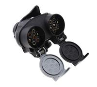 Create idea 13 to 7 Pin Trailer Plug 12N 12S Twin Adapter Converter Euro Socket Car Trailer Truck Towbar Towing 12V Waterproof Black