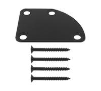 Create idea 1PC Curved Guitar Neck Plate Notched Semicircular Connector Rear Mounting Plate with Screws for Cigar Box Guitar Electric Guitar 64.5x51.1mm Black