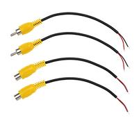 Create idea 2 Pairs RCA Audio Cable RCA Cable Plugs/Sockets to Bare Wire Ends for Subwoofer Audio Collection Car Audio Motorcycle Audio Stereo Players 15cm 2 Plugs & 2 Sockets