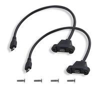 Create idea 2 Pcs Micro USB 2.0 5 Pin Male To Female Extention Cable 0.3M/1Ft With Panel Mount Hole Including Mounting Screws For Transfering Data With Computer