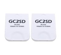 Create idea 2 Pieces 512GB Storage Card Adapter 45 * 35.5 * 7mm GC2SD Micro Card Reader Adaptor Compatible with Gamecube Wii Consoles, White