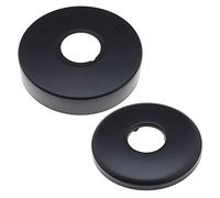 Create idea 2 Pieces Radiator Pipe Cover Set in Black Stainless Steel with Double Sided Baking Varnish Covers Pipe Collars Pipe Covers for Faucets Showers Angle Valves