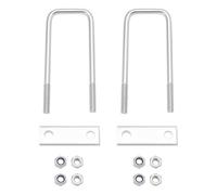 Create idea 2 Sets U Bolt Kits Galvanized Iron Square U Bolts with M10 Nuts Frame Plate for Cars Trailers Pipe Plumbing Industrial Applications
