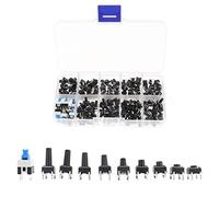 Create Idea 200pcs Mini Micro Momentary Tactile Push Button Switch Assortment Kit with Case for Television Audio Equipment
